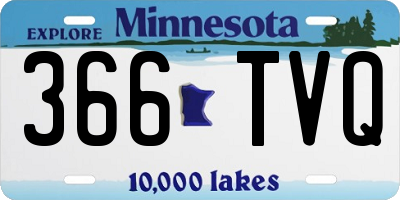 MN license plate 366TVQ