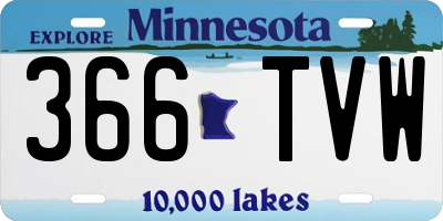 MN license plate 366TVW