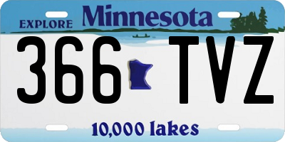 MN license plate 366TVZ