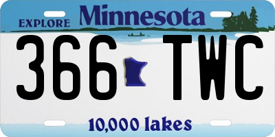 MN license plate 366TWC