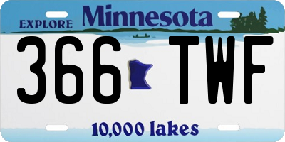 MN license plate 366TWF