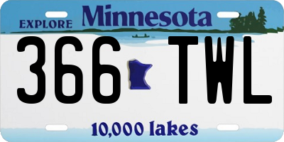 MN license plate 366TWL