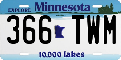 MN license plate 366TWM