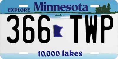 MN license plate 366TWP