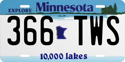 MN license plate 366TWS