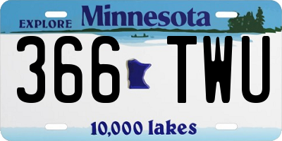 MN license plate 366TWU