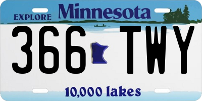 MN license plate 366TWY