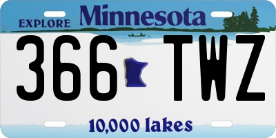 MN license plate 366TWZ