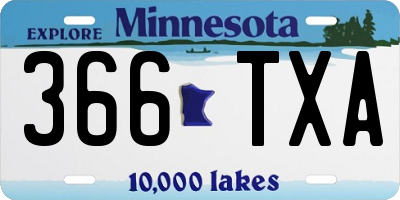 MN license plate 366TXA
