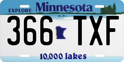 MN license plate 366TXF