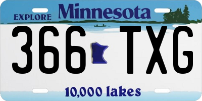 MN license plate 366TXG