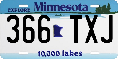 MN license plate 366TXJ
