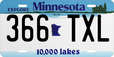 MN license plate 366TXL