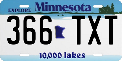 MN license plate 366TXT
