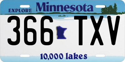 MN license plate 366TXV