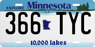 MN license plate 366TYC