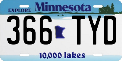 MN license plate 366TYD