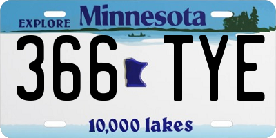 MN license plate 366TYE