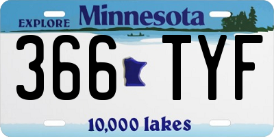 MN license plate 366TYF