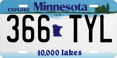MN license plate 366TYL