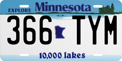 MN license plate 366TYM
