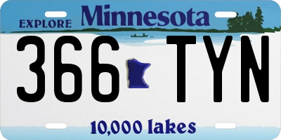 MN license plate 366TYN