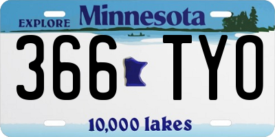 MN license plate 366TYO