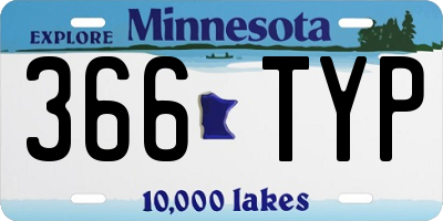 MN license plate 366TYP