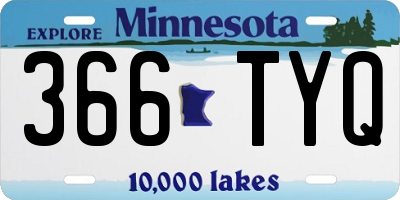MN license plate 366TYQ