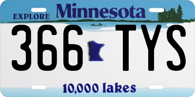 MN license plate 366TYS