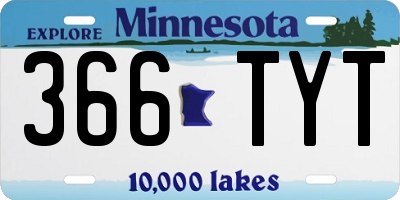 MN license plate 366TYT