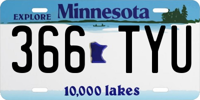 MN license plate 366TYU
