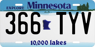 MN license plate 366TYV