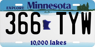 MN license plate 366TYW