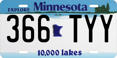 MN license plate 366TYY