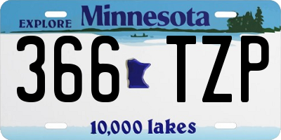 MN license plate 366TZP