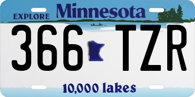 MN license plate 366TZR