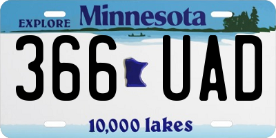 MN license plate 366UAD
