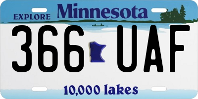 MN license plate 366UAF