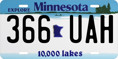 MN license plate 366UAH