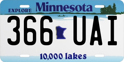 MN license plate 366UAI