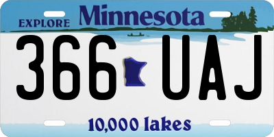 MN license plate 366UAJ