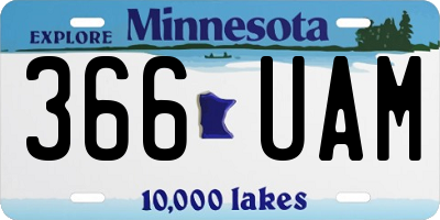 MN license plate 366UAM