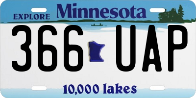 MN license plate 366UAP