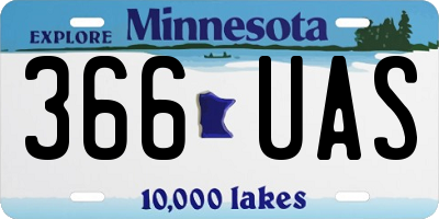 MN license plate 366UAS