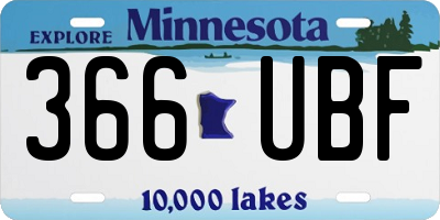 MN license plate 366UBF