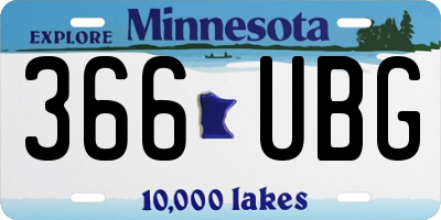 MN license plate 366UBG