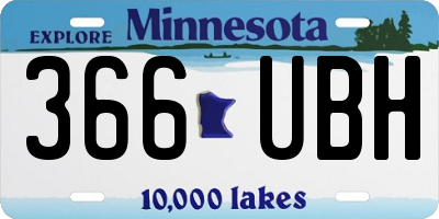 MN license plate 366UBH