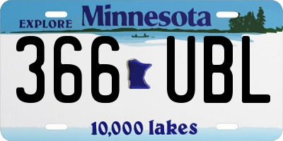 MN license plate 366UBL
