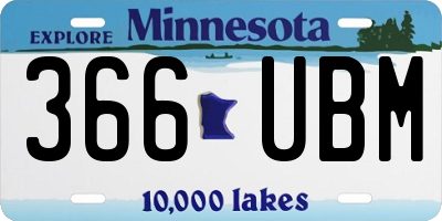 MN license plate 366UBM